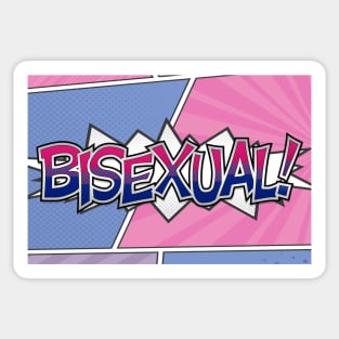 Halftone Bisexual Pride Typography with Flag Background Sticker